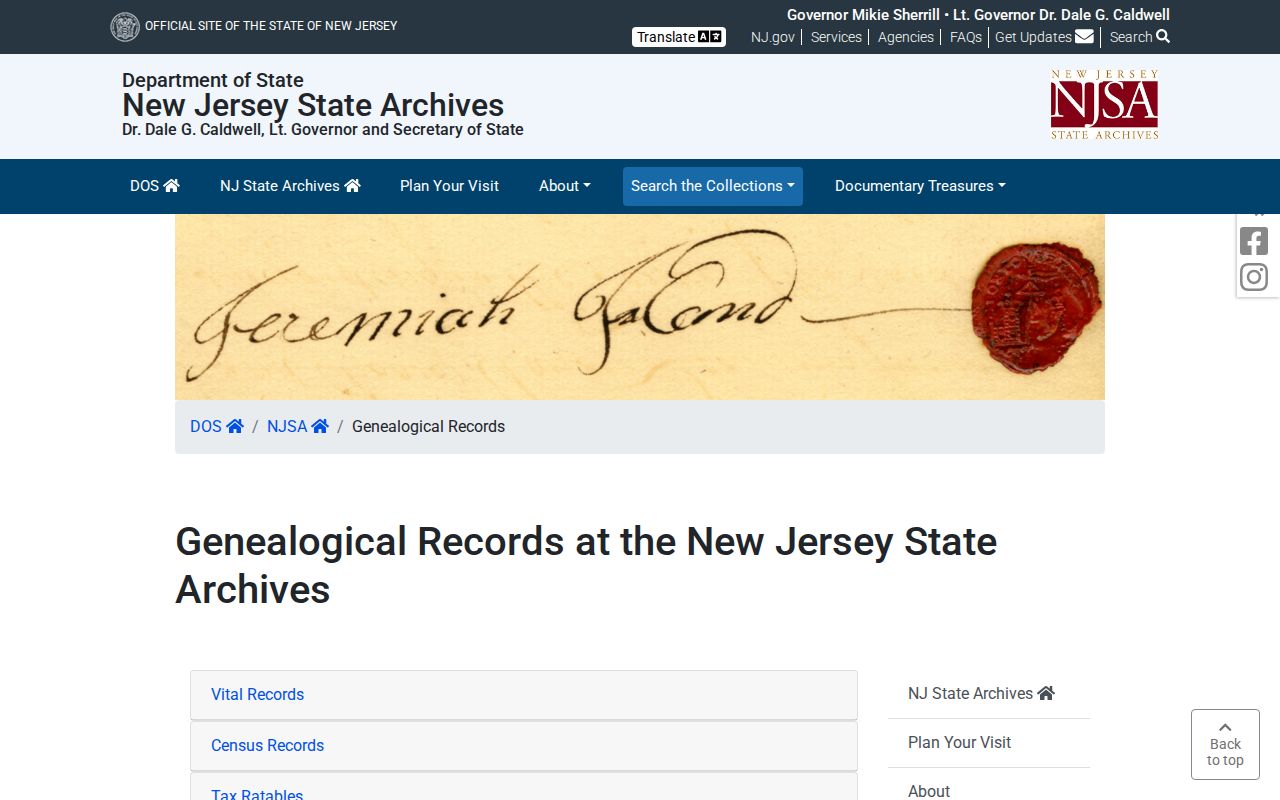 Garfield previous residents research at the New Jersey State Archives genealogical collections