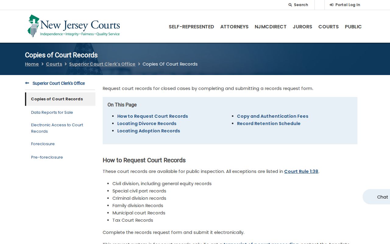 Garfield resident lookup court-record request instructions from New Jersey Courts