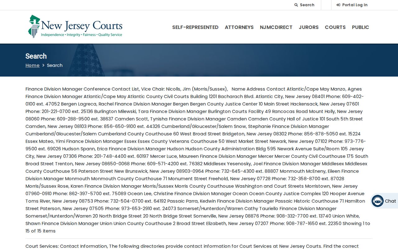 Garfield residents directory New Jersey court search routes