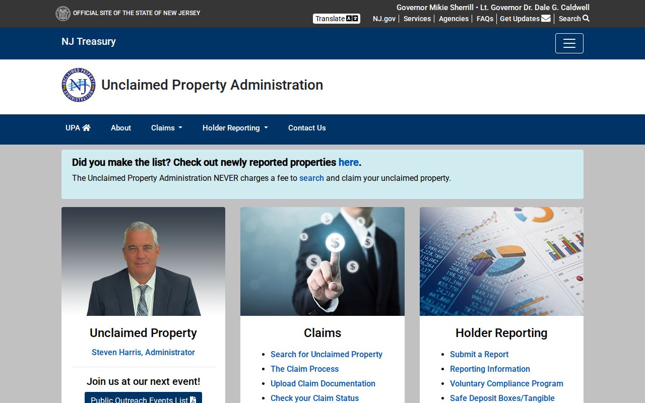 Garfield residents directory New Jersey unclaimed property search